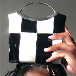 Black and White Checkered Clutch